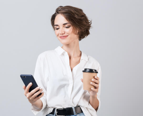 Lady holding a phone